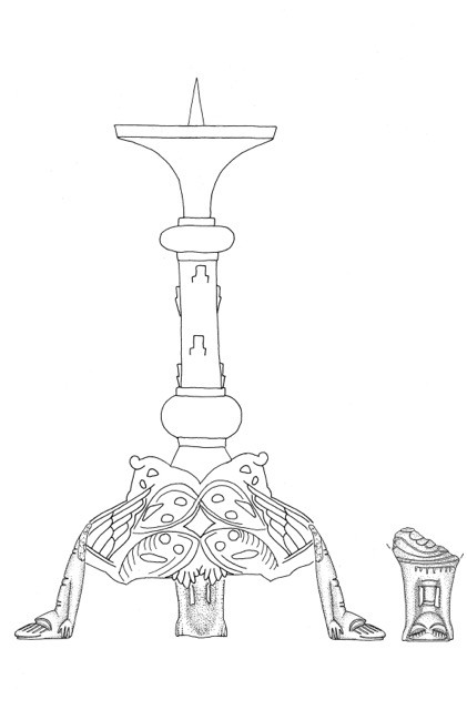 Abb.: Zeichnerische Rekonstruktion des bronzenen Leuchters